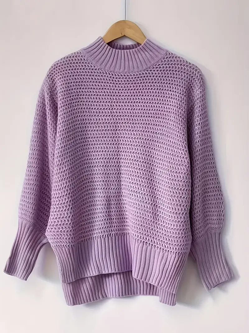 Womens Elegant Sweater Long Sleeves Round Neck Striped