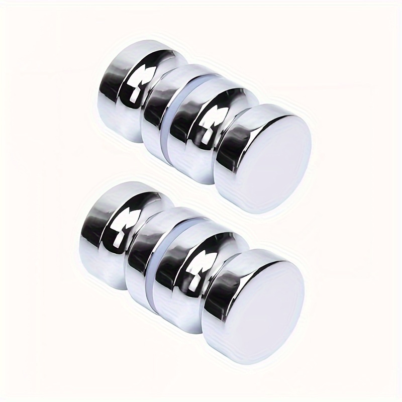 Image of 2 Industrial-style Handles For Bathroom Glass Doors, Suitable For Shower Room Door Additions, Made Of Stainless Steel For Sliding Doors With Tempered Glass And A Single Hole For The Bath Screen