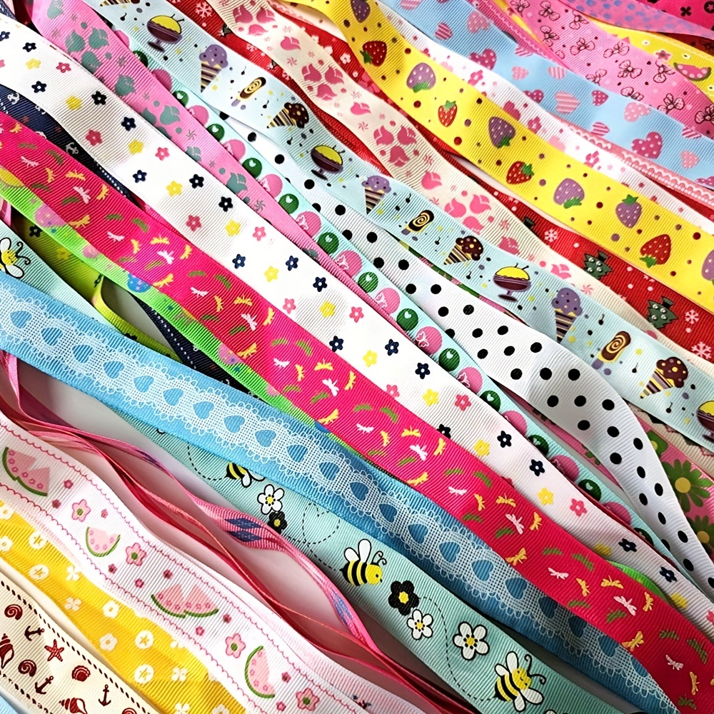 

10-yard Roll 1-inch Wide Printed Grosgrain Ribbon For Bows, Gift Wrapping, And Wedding Holiday Decorations