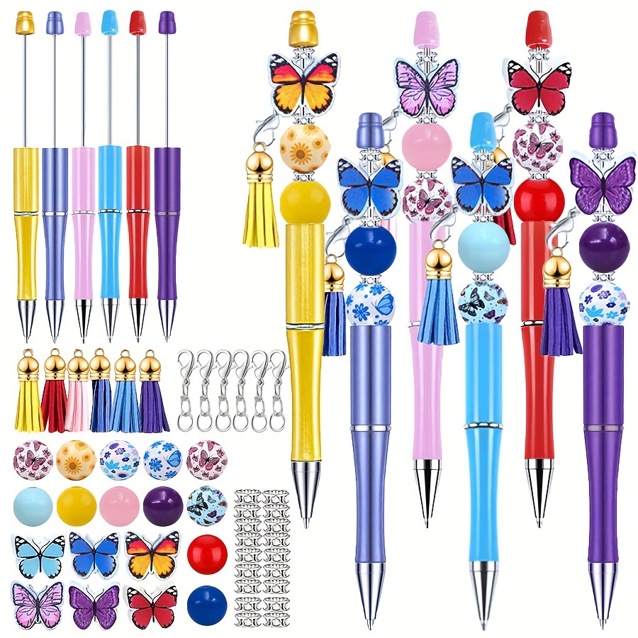 

[ ] de 54 Stylos à Perles sur le Thème des Papillons de 1mm, à Pompons Colorés & en - Kit de -, Bracelets, - le et l'École