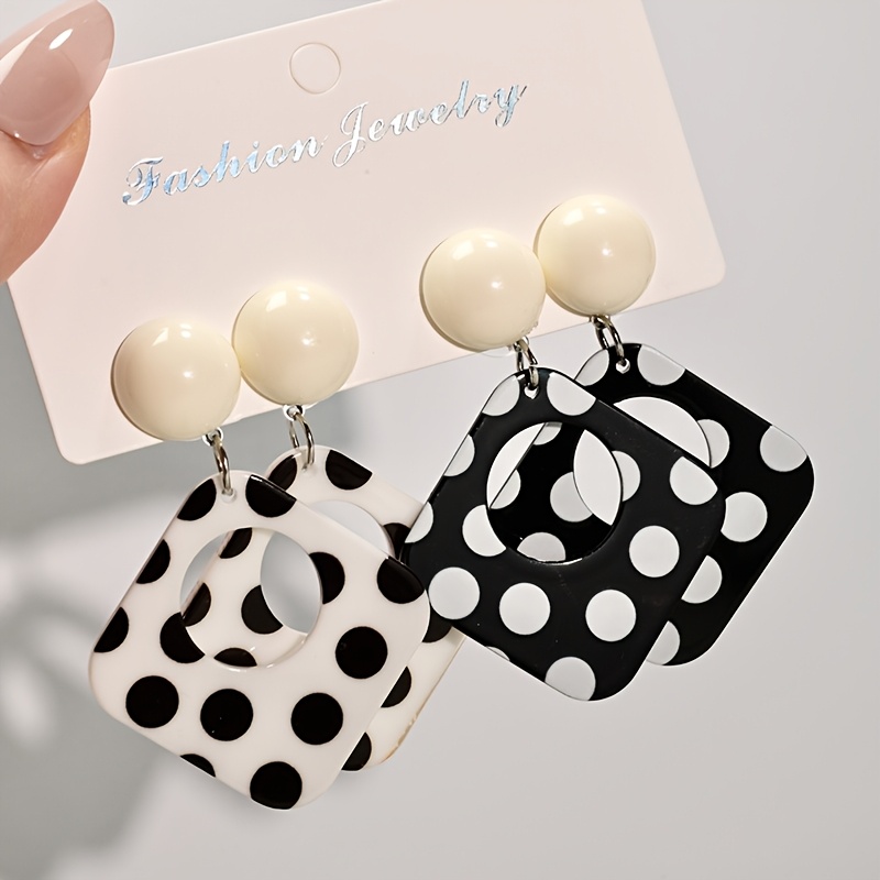 /set Of Stylish And Elegant Polka Dot Earrings, Suitable For Daily Wear, Banquets/parties, Travel, Vacations, Music Festivals, The Beach, And