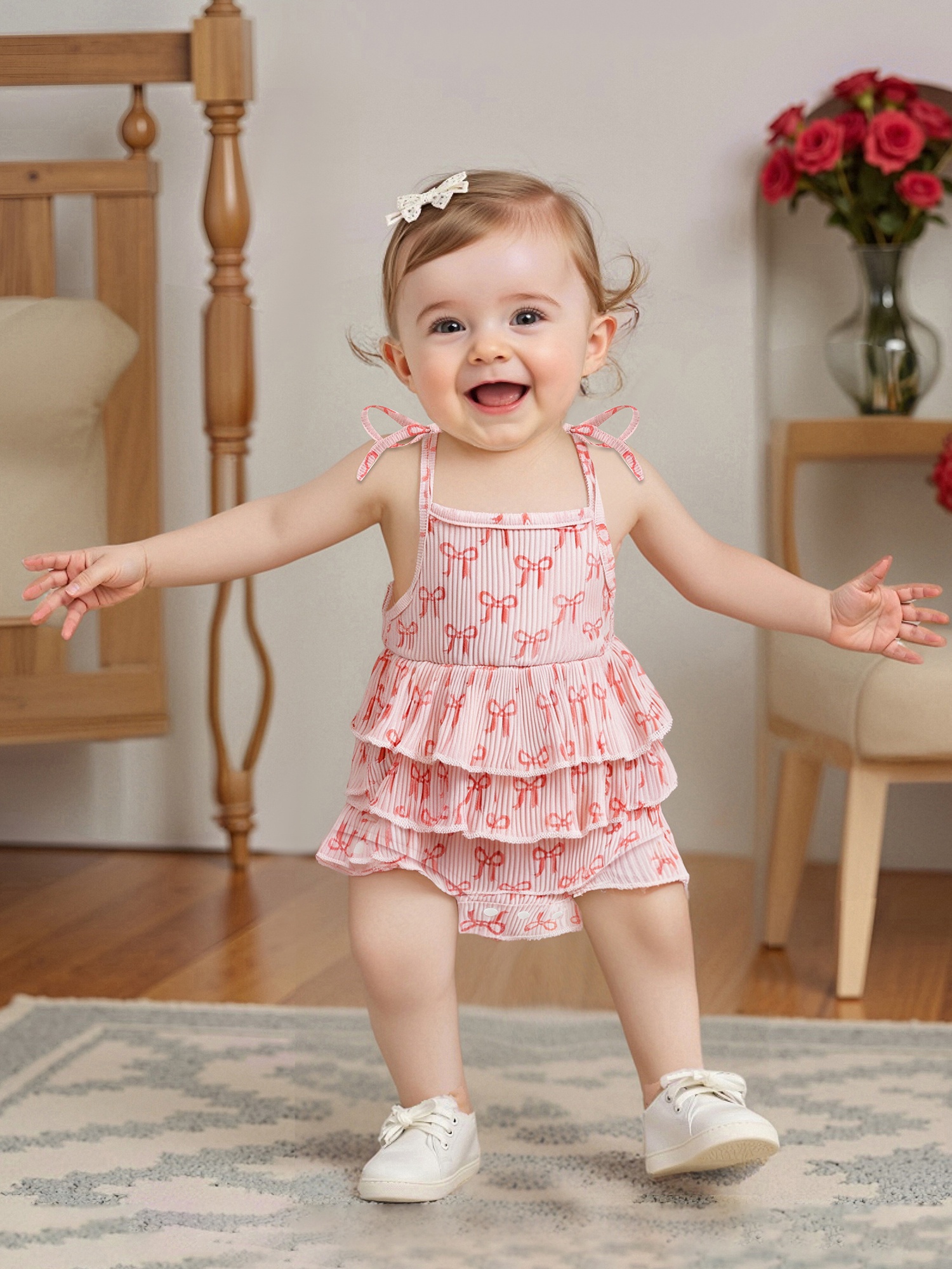 baby girl romper sleeveless adjustable spaghetti straps Temu