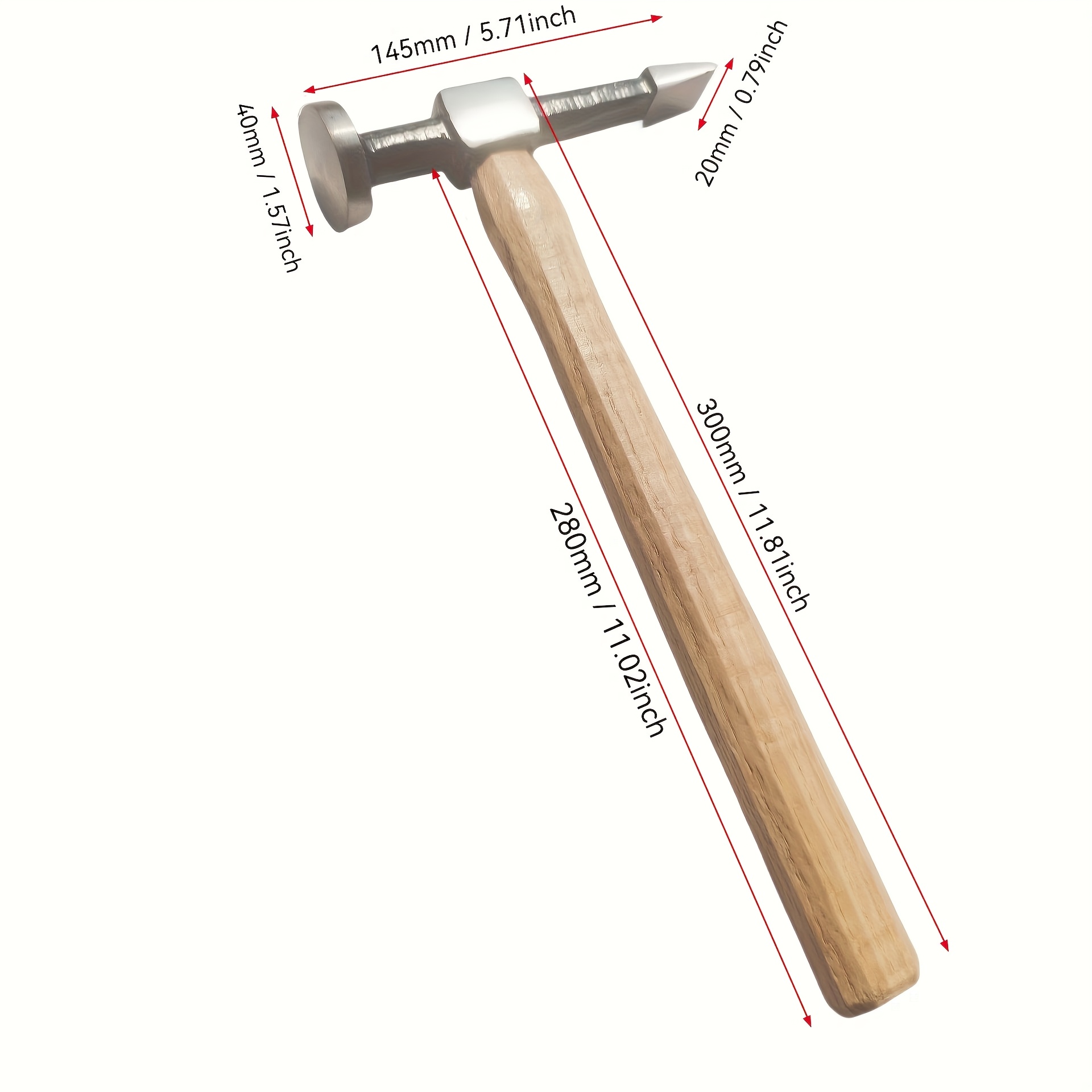 

16mm Steel Sheet For Dent Repair And Shaping - Auto Body Tool With Wooden Handle, Pointed & Round Ends Work, Ideal For Auto Maintenance And Diy Projects, Sheet Metal Shaping | Hammer | Build Quality