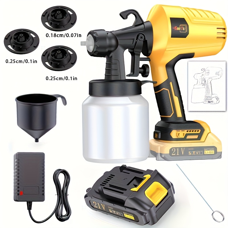 2025 Nieuw Model Verfspuitpistool - Accu-aangedreven Hogedrukspuit met Makkelijk Schoonmaaksysteem, voor Binnen- en Buitenmuren & Houten Oppervlakken