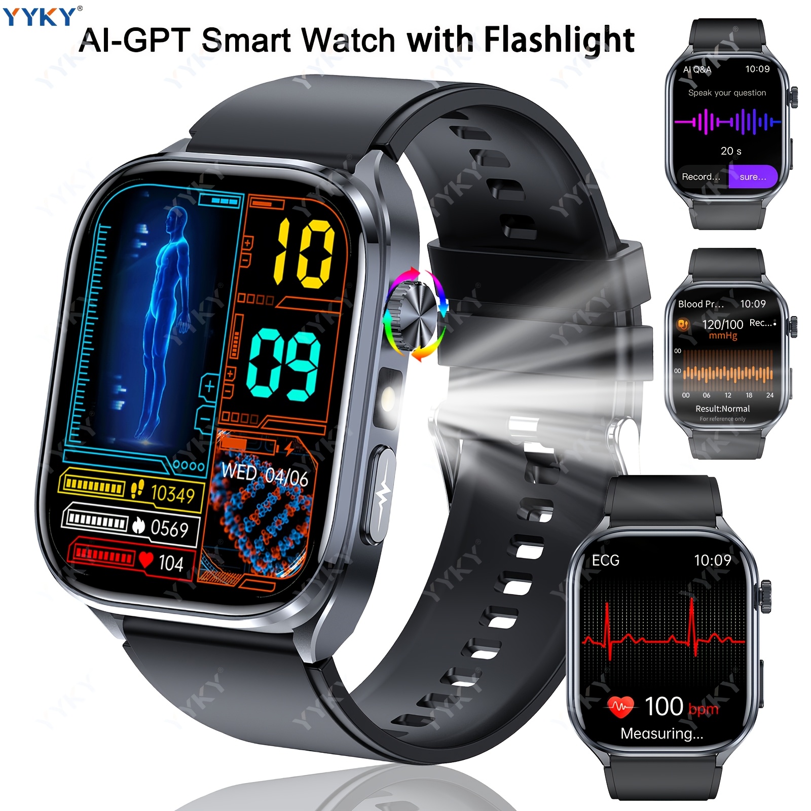 Image of 2026 Ai-gpt Smartwatch With, Led Light, Watch, 380mah Long-last Battery, Bt 5.4 Call, Multi-sport , , Sos, Menstrual Tracking, Weather Forecast, Fitness Watch For & Ios, Best Gift For Family