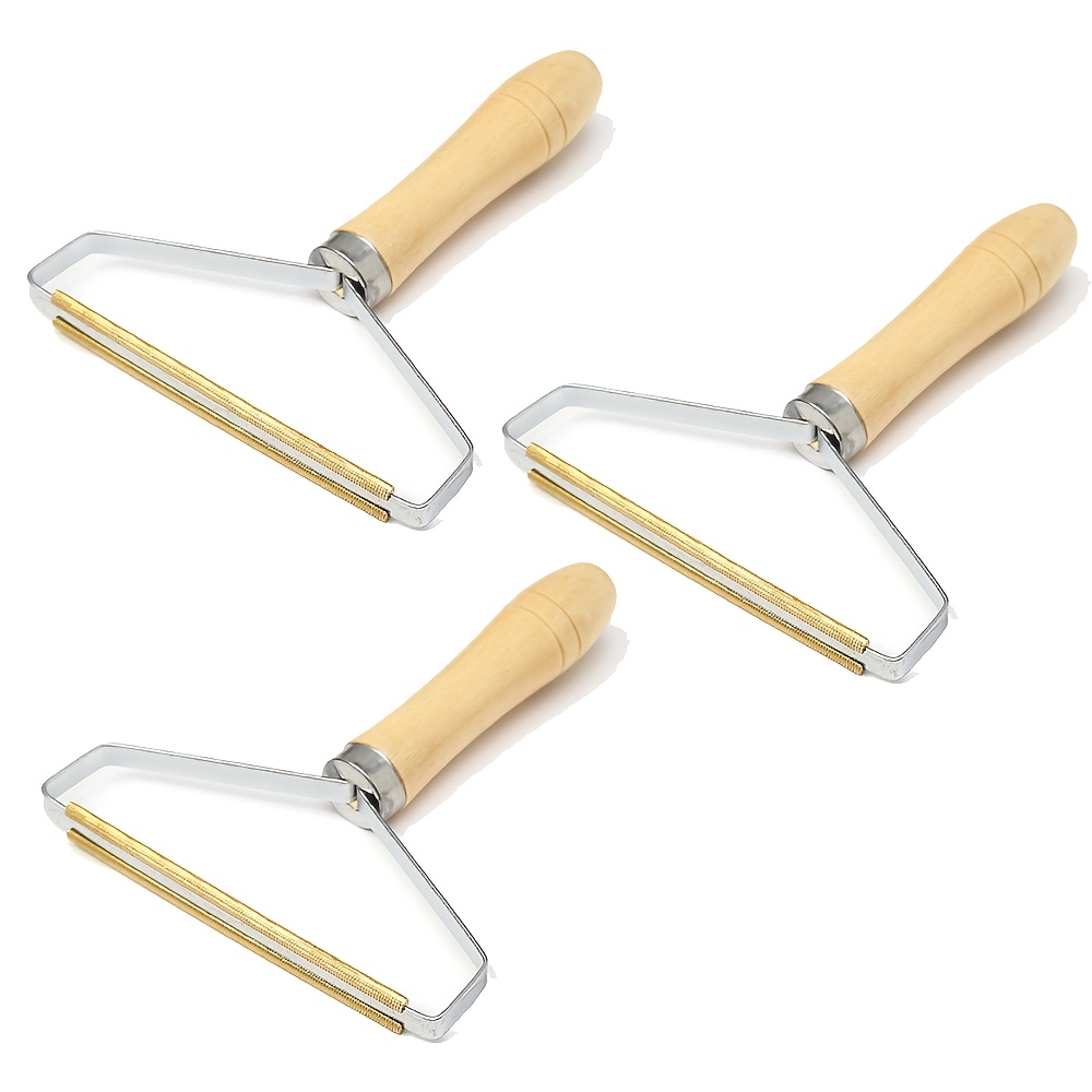 TEMU Épilateur manuel portable, rasoir à tissu pour , idéal pour les pulls, manteaux et poils d'animaux | Manche en bois durable | Convient pour les