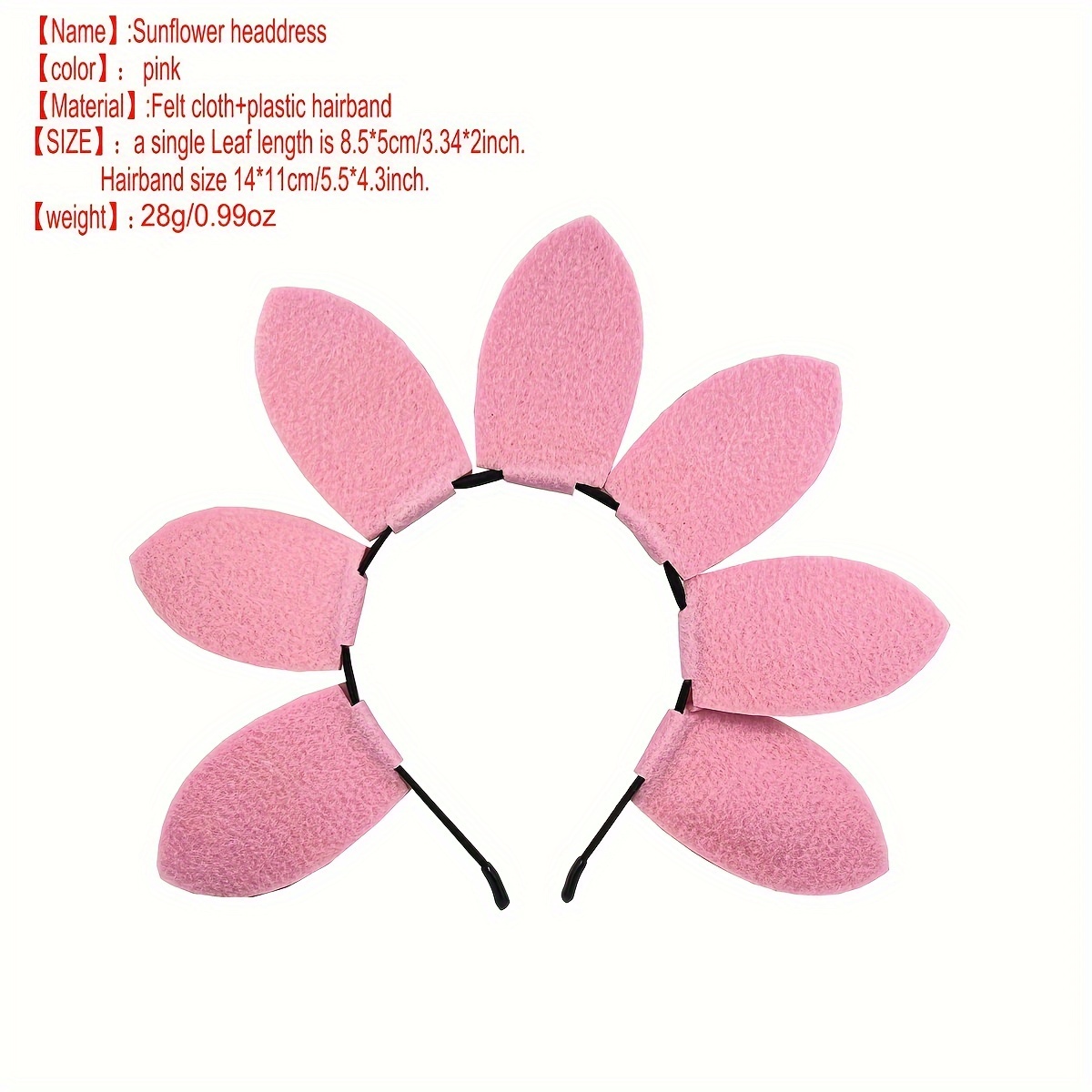 E-shop Farbiges Sonnenblumen-Haarband aus Vlies, Damen-Kopfschmuck, Sonnenblumen-Kopfschmuck, kleine Gänseblümchen, Kleidung, Geburtstags-Haarband,