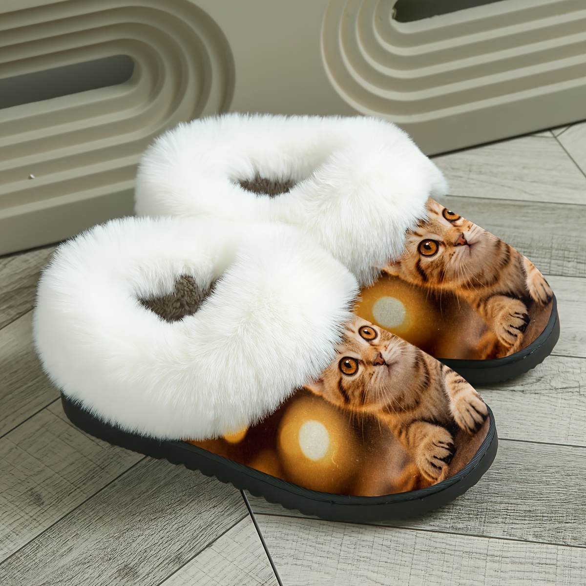 Dames Pluche Dikke Winter Slippers Geschikt voor Thuis & Gebruik - Knus met TPR Zool, Warm & Zachte Demping, Geschikt voor Thuis, Lounge, Studentenkamer - Casual Warme Schoenen voor Vloeren, Dames Schoenen