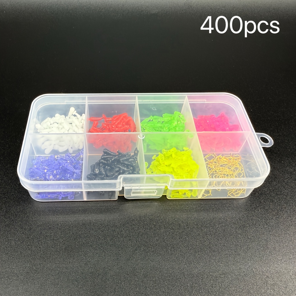 1cm soft bait for micro   in   50pcs for each   50pcs of   sleeve hooks a total of 400pcs tpe floating ba  not easy to break the tail applicable to horse mouth   fish black carp etc   an indispensable helper for micro   lovers 0