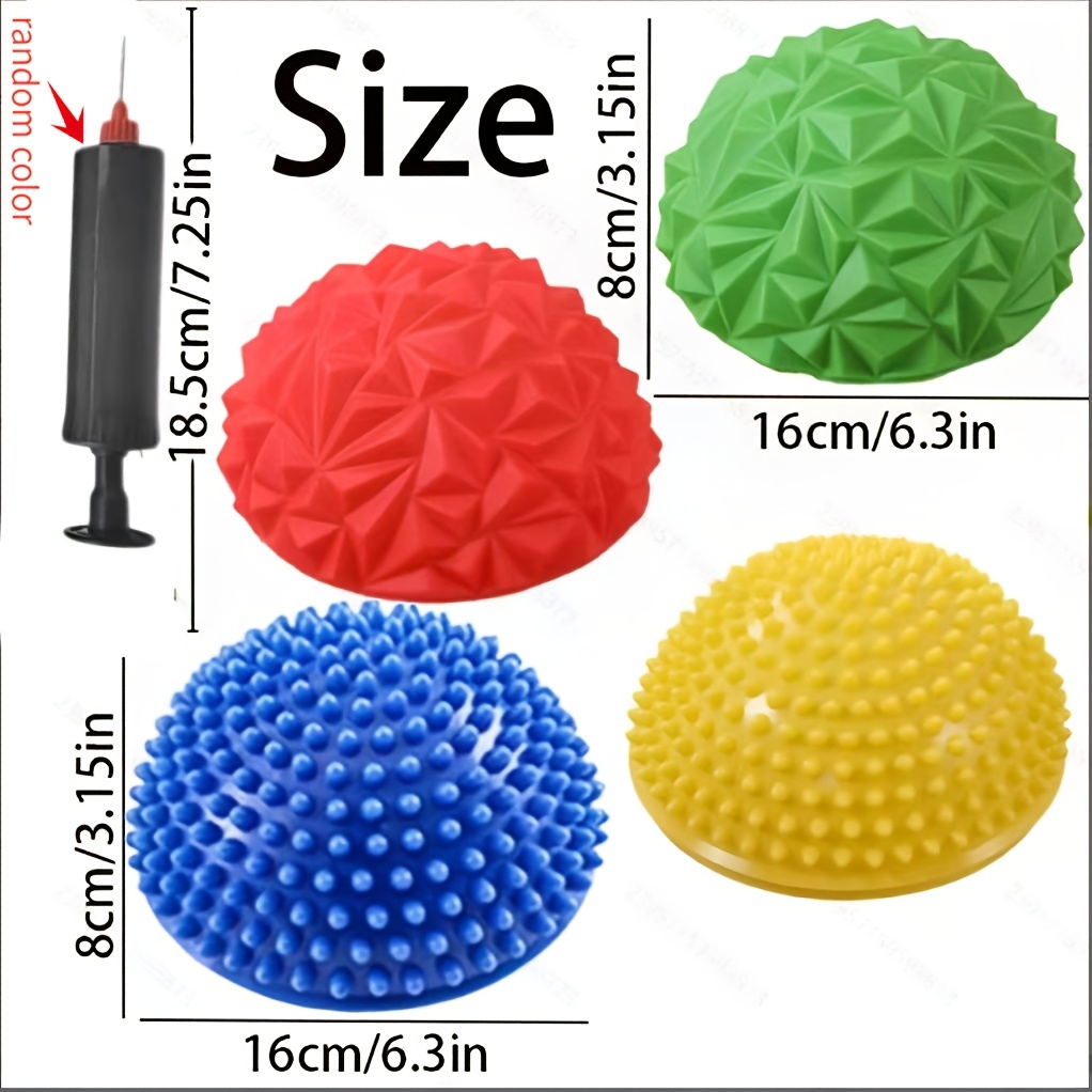 Image of 5-pack Yoga & Pilates Massage Ball Set With Air Pump - Spiky Balls For , Deep Tissue & Foot Massage - Durable Pvc, Ideal For Home Fitness, Includes 2 Durian, Massage Tools, , Air Pump .