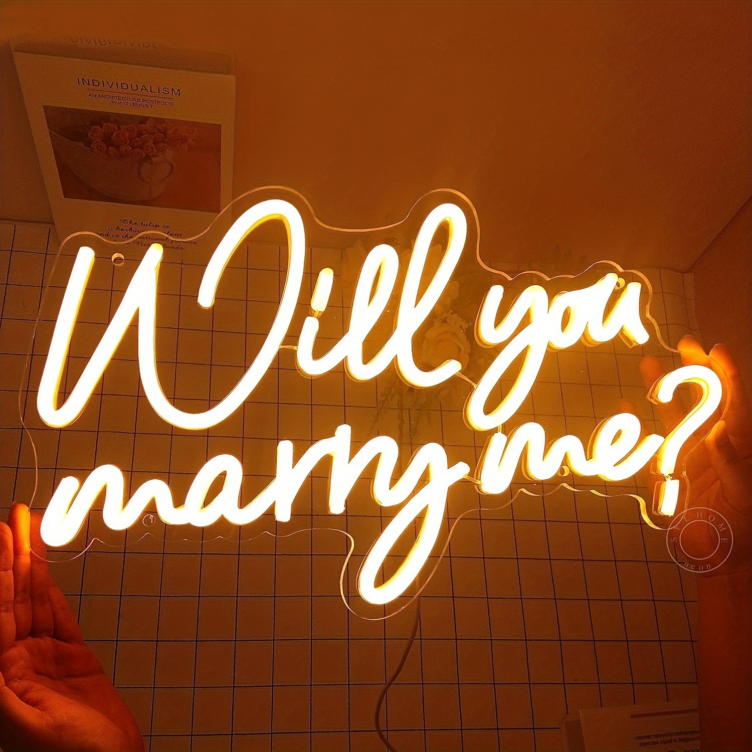 Image of Fomzze Will You Marry Me? Led Neon Light Sign - Romantic Engagement & Wedding Decor, Usb Compatible, Acrylic Wall-mounted Proposal Lighting For Indoor Use, Ideal Gift For , Wedding Decorations