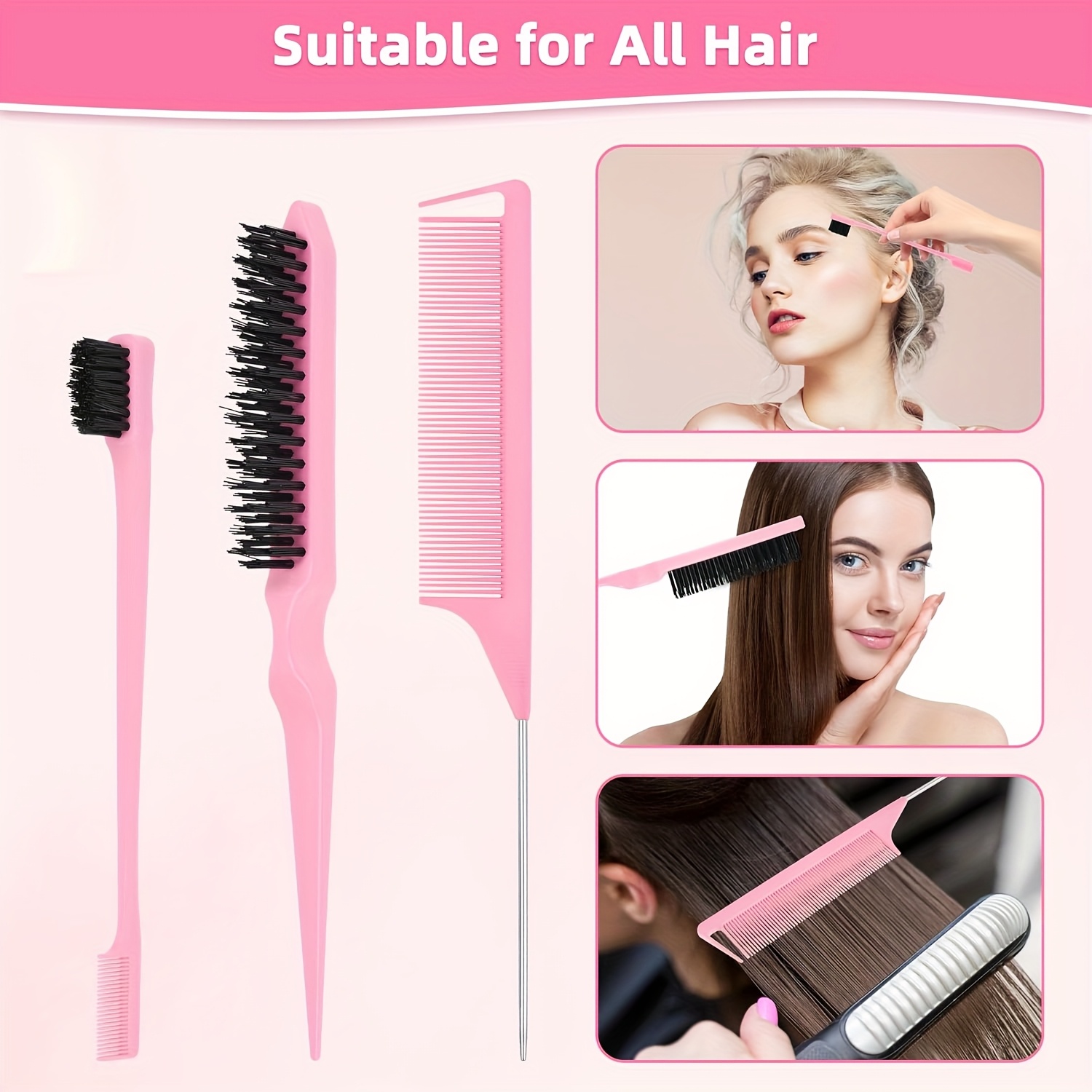 9pcs spa headband hair brush spray bottle hair styling set Temu