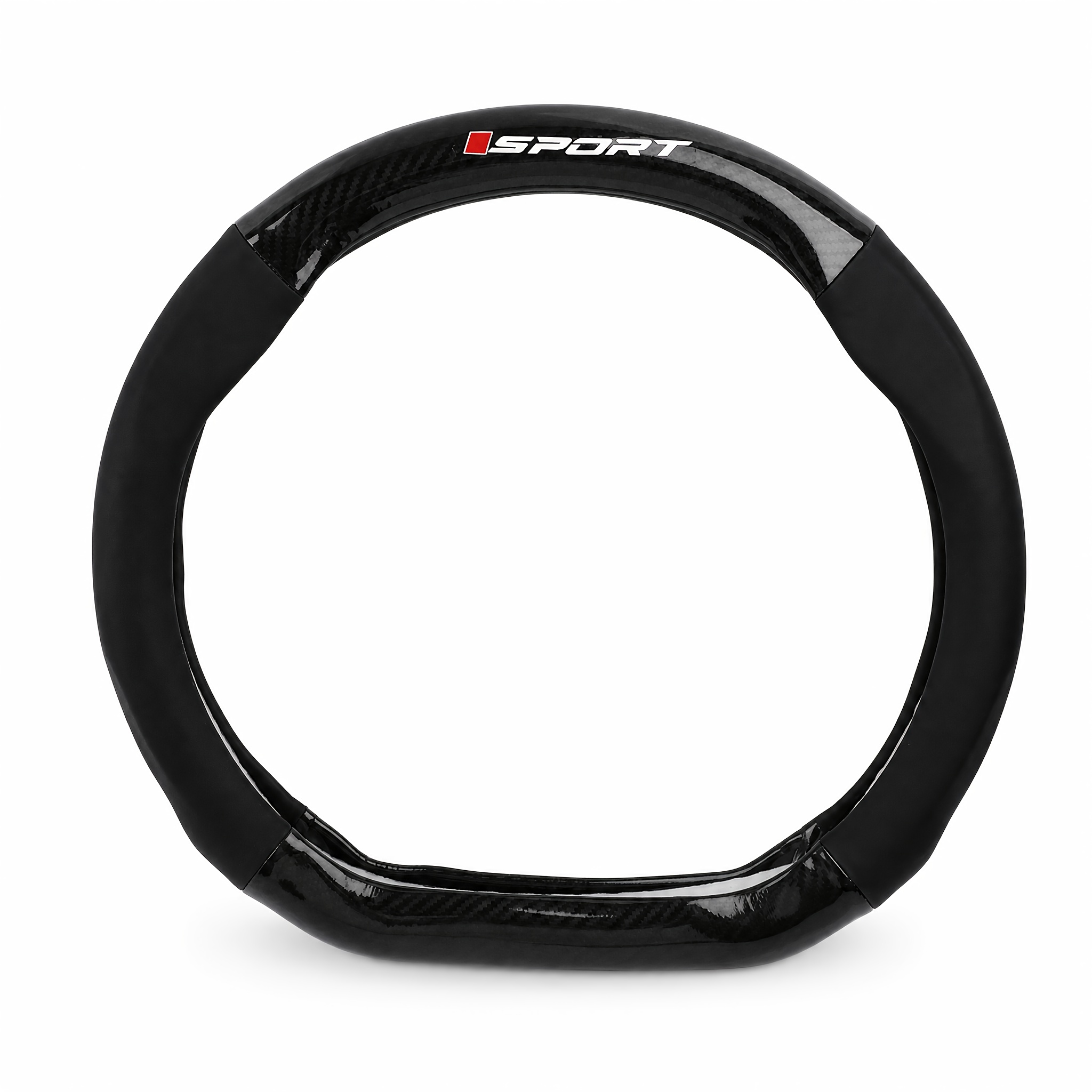 TEMU de Volante para Coche con Logo SPORT Universal Antideslizante Protector de Volante Automático Deportivo Modificado Adiciones Interiores para