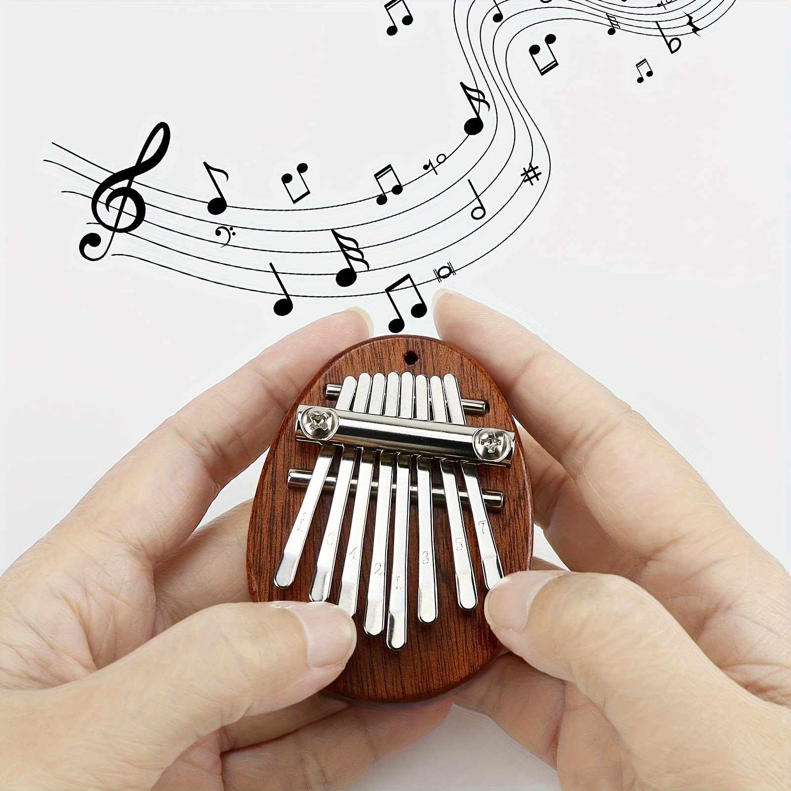 

8-key Mini Peach Wood Kalimba Finger And Storage Bag Set, Suitable For Beginners, Music Lovers And Players, Unique Gift