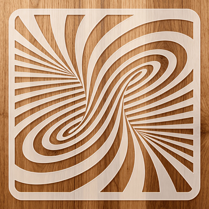 TEMU 1 pz 30*30cm Stencil a Linee Graffiti Astratto, Stencil a Blocchi Irregolari Stile Cool, Materiale PET Riutilizzabile, per da Parete, Pittura su