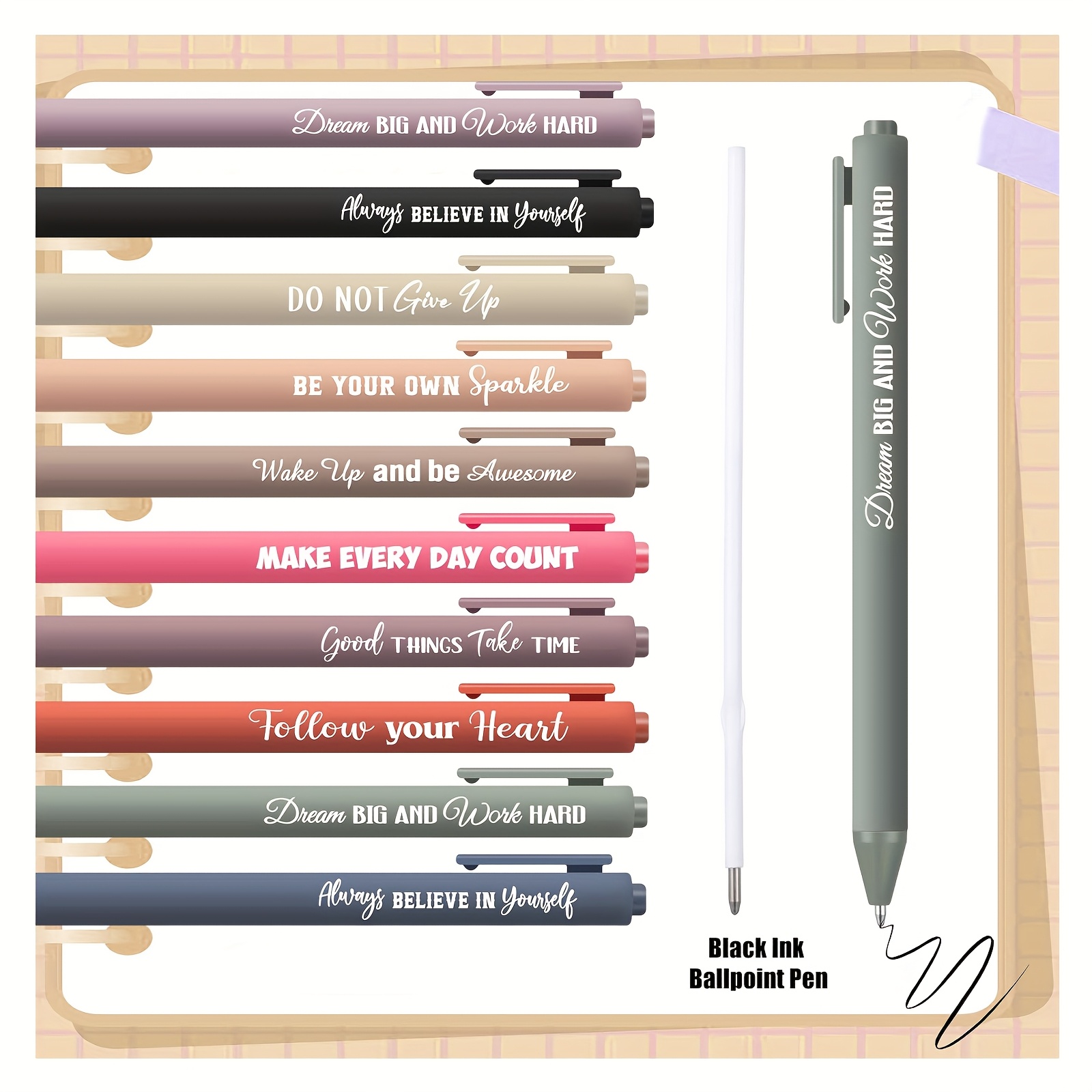 10 Inspirierende Stifte Mit Stylus – Motivierende Sprüche, Bunt, Für Büro, Schule & Als Geschenk