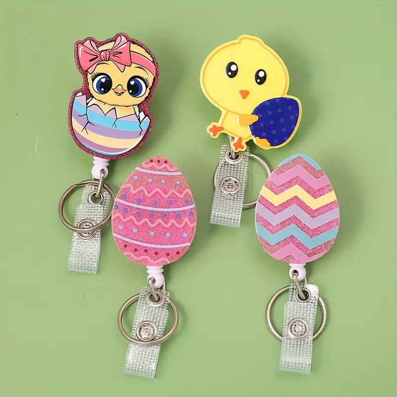 Easter Eggs Badge Reels Retractable Badge Holders Cute Chick - Temu