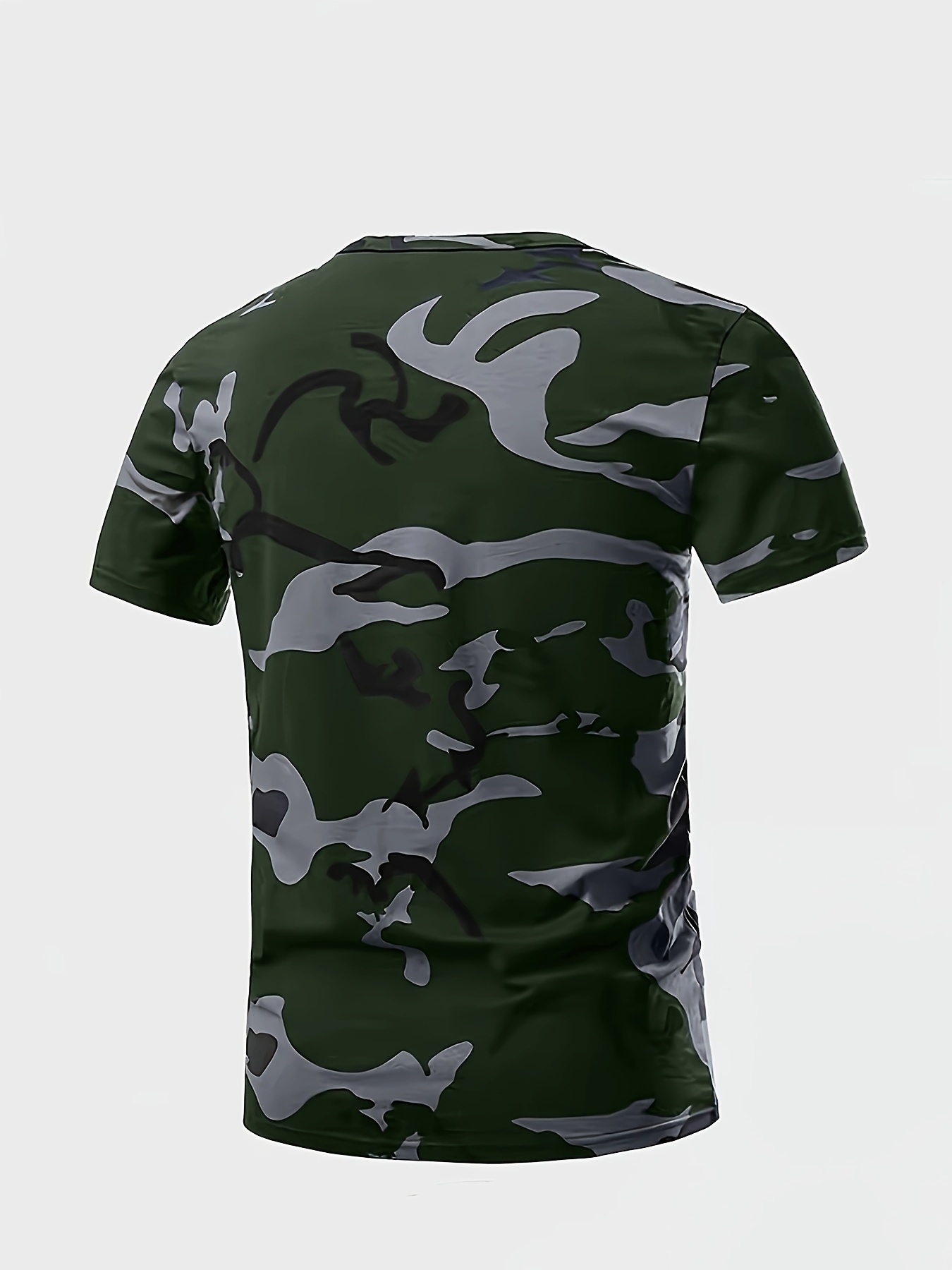 T-shirt Camouflage Homme Manches Courtes - Polyester Respirant, Coupe Régulière, Neuf Avec étiquettes