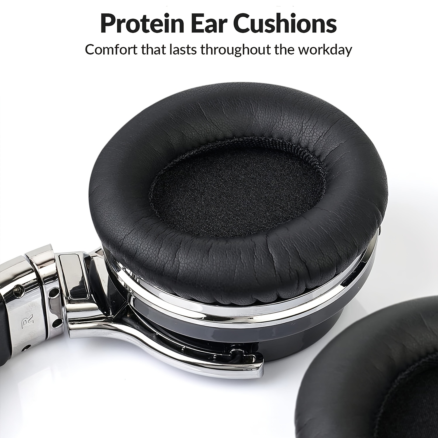 E7 Active Noise Cancelling Headphones with Microphone Deep Bass Wireless Headphones Over Ear, Comfortable Protein Earpads, 30 Hours Playtime