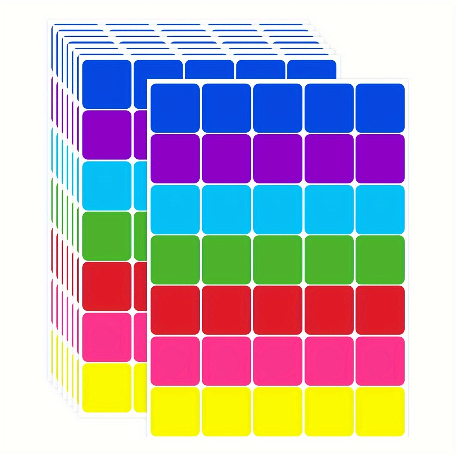 Image of 700pcs Square Adhesive Labels - Colorful, Stickers For Moving, Teacher & Student Name Tags, 1x1 Inch