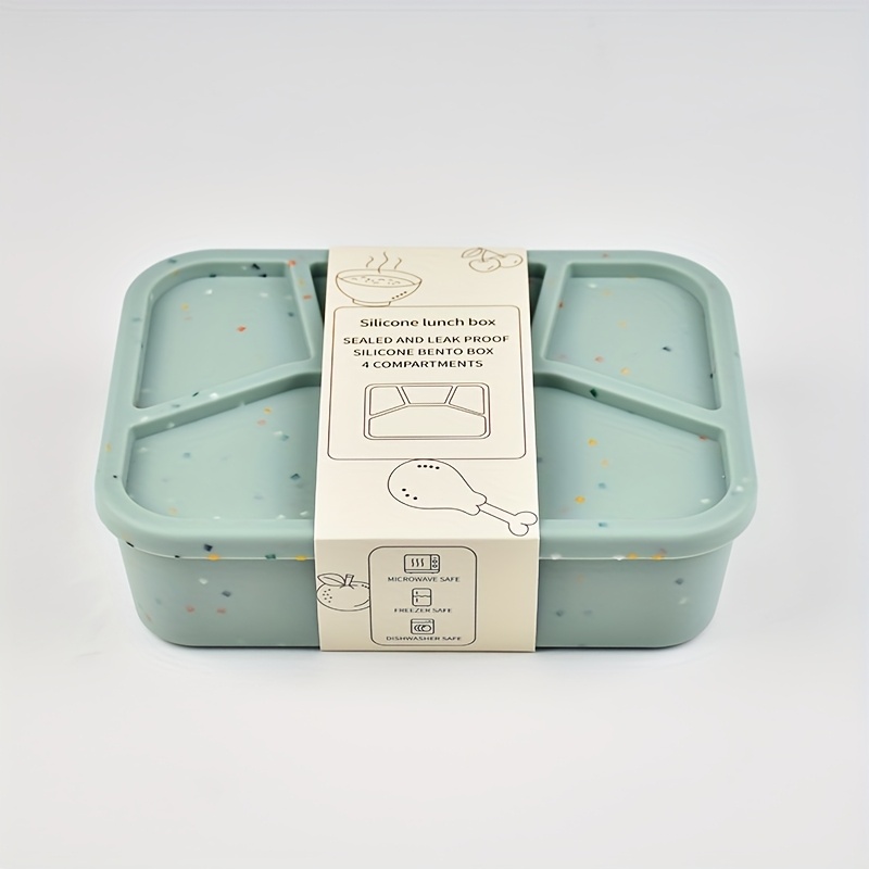 Image of Food-grade Silicone Lunch Box - Bento Box/food Storage Container, Microwave-safe Divided, Insulated Airtight, Office/outdoor Camping, Design, Holiday Gift