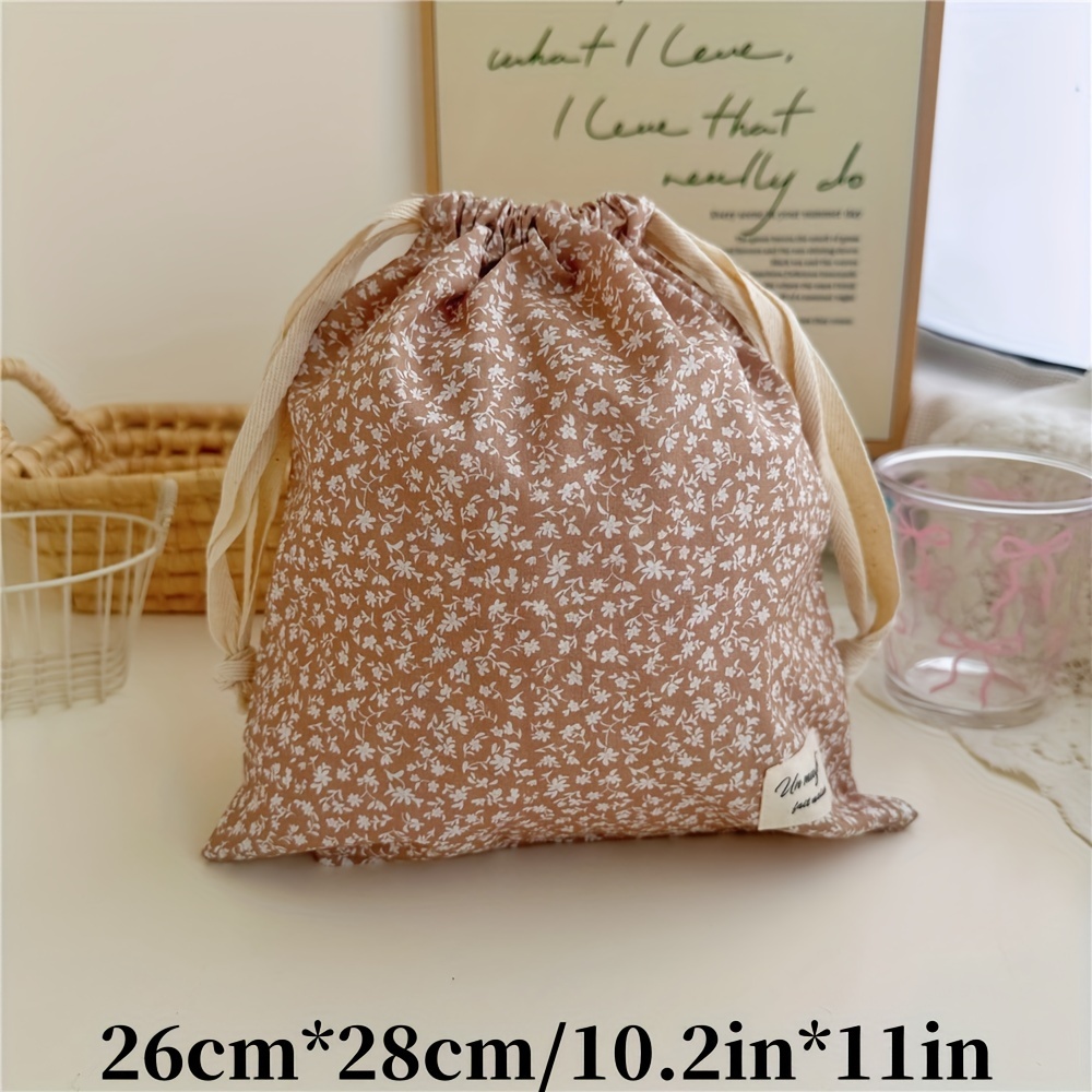 Image of 1pc New Style Cute Flower Series Drawstring Bag, Gift Bag, Sorting Storage Bag, Home Dust Bag, Diaper Bag, Burp Cloth Bag, Travel Portable Storage Bag, Jewelry Cosmetics Bag, Storage Bag, Hanging Bag