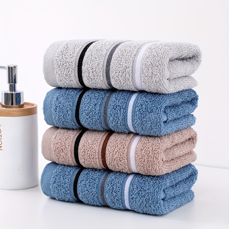 

1pc Luxurious Soft & Absorbent Towels - Perfect For Adults In The Home, Christmas Halloween Gift, Plain Cotton Household Face Towels And Hand Towels, Bathroom Supplies