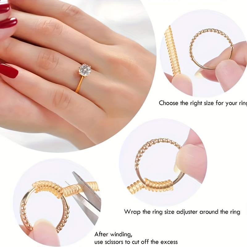 4pcs Ring Sizer Rubber Size Adjuster Tool