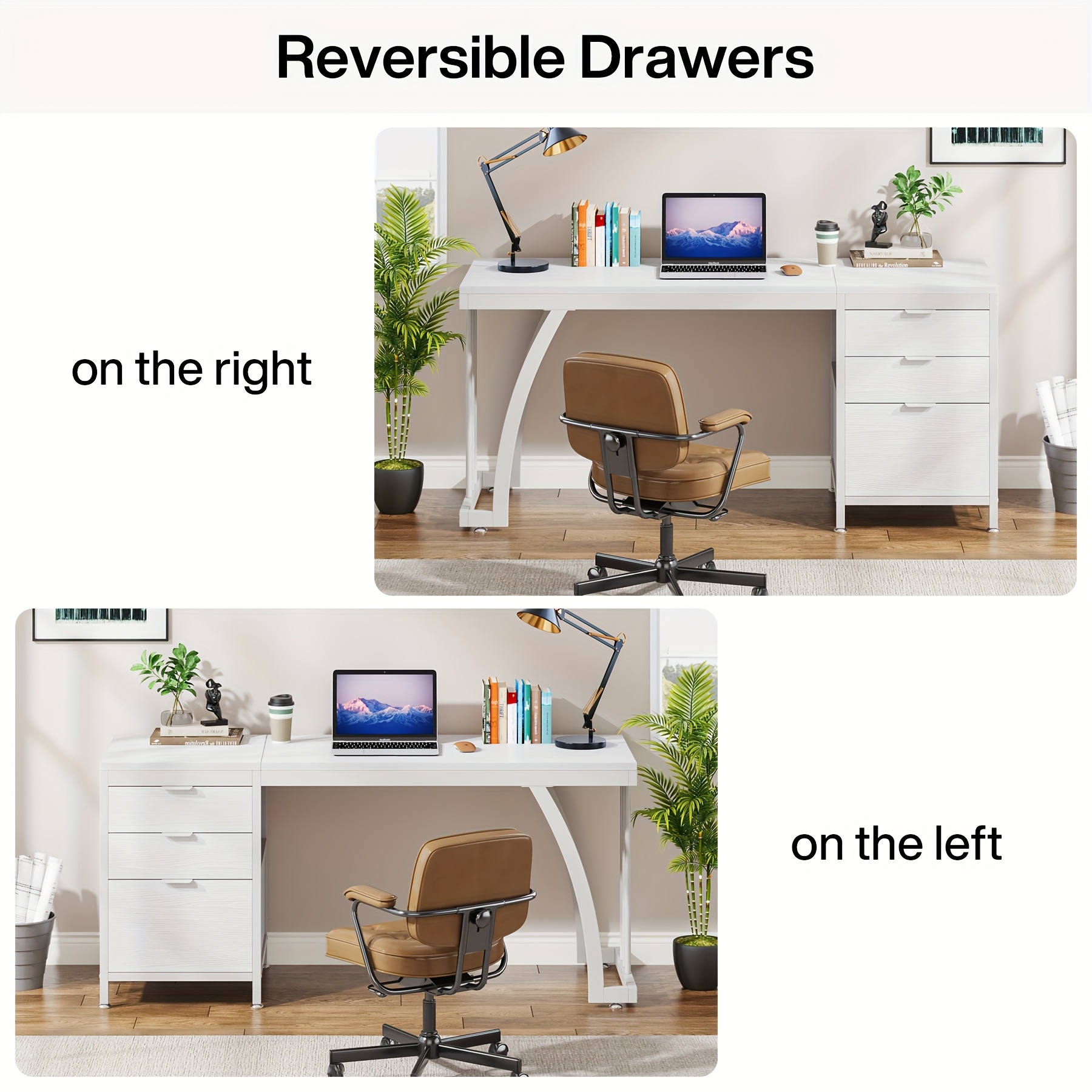 59-Inch Industrial Computer Desk with 3 Reversible Drawers & File Storage - Brown Engineered Wood & Black Metal Workstation, Adjustable Foot Pads, Smooth Edges, Easy Assembly for Home Office, Desk Accessories Office, Sturdy Construction, Study Writing Table, Rustic Furniture, Highquality Materials, Remote Workers