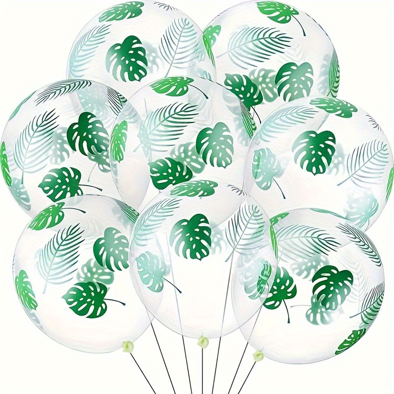 

aloha Spirit" 20-piece Tropical Palm Leaf Balloons - Perfect For Jungle Safari, Hawaiian & Summer Parties - Clear Rubber Latex For Birthday, Shower Decorations