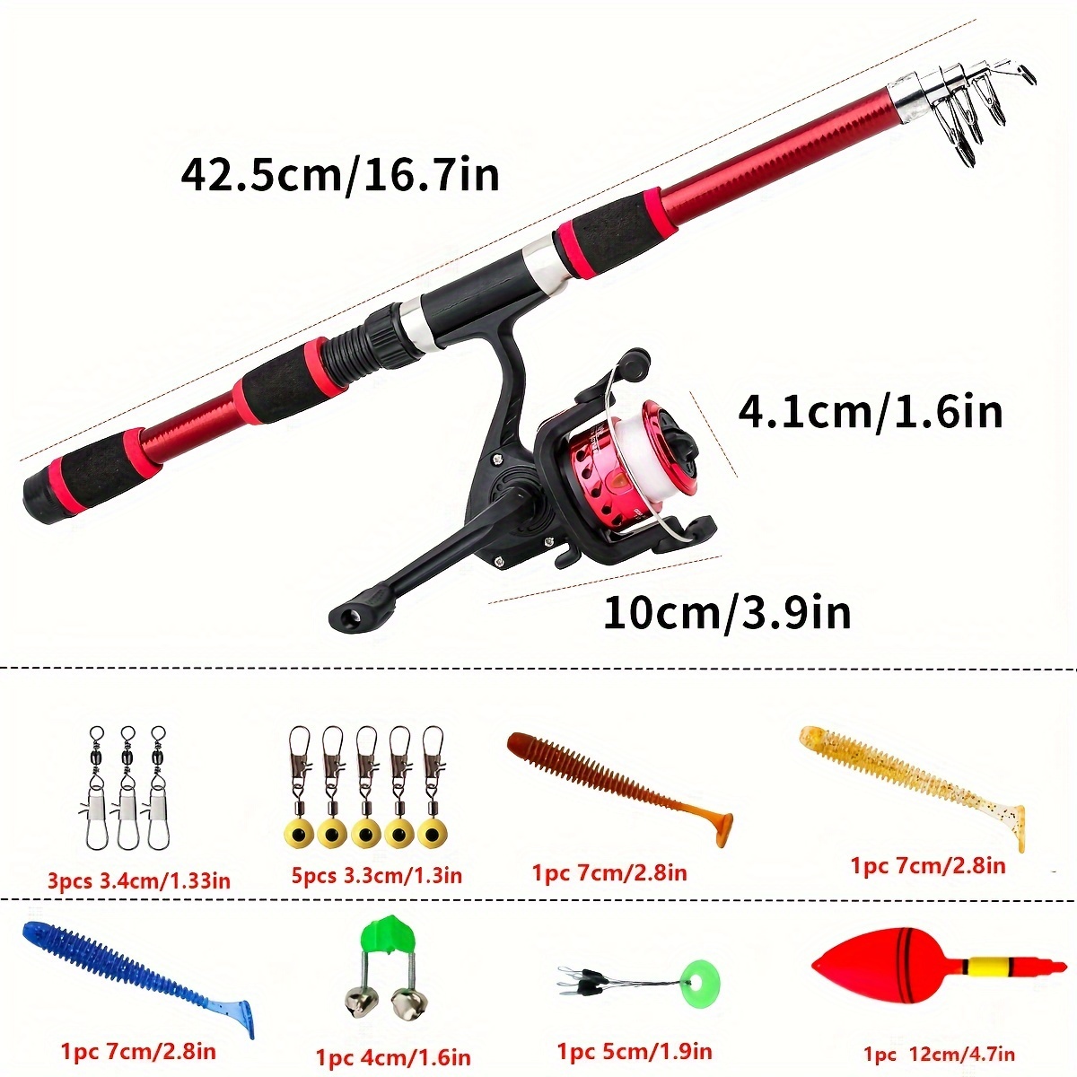 Fishing Pole Telescopic Fishing Pole Telescopic Fishing Rod Set Ultralight  Weight Rod Spinning Reel Line Lure Hook Accessories Full Kits Travel  Fishing Rod : : Sports & Outdoors