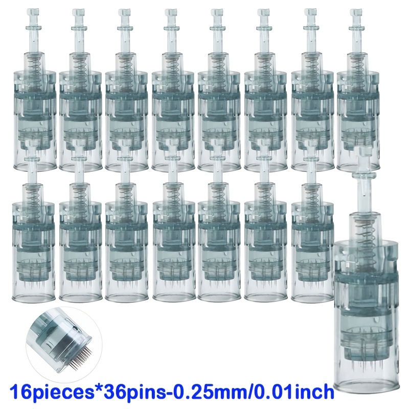 Image of 16pcs 0.25mm M8 Cartridge Replacement Tips, Plastic Material, For Home Use, Universal Replacement Tips For Types