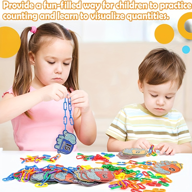 95pcs Plastic C-clips Hooks Chain Links Kids Diy C-links Chain Early  Learning Toys Mixed Color