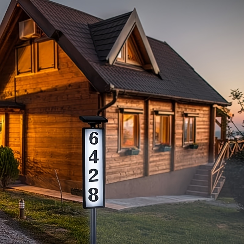 TEMU Solar Pillar Sign Light With Address Glow, Led Doorplate Light, Featuring Faster-charging Upgraded Battery, Switchable White/warm Light, No