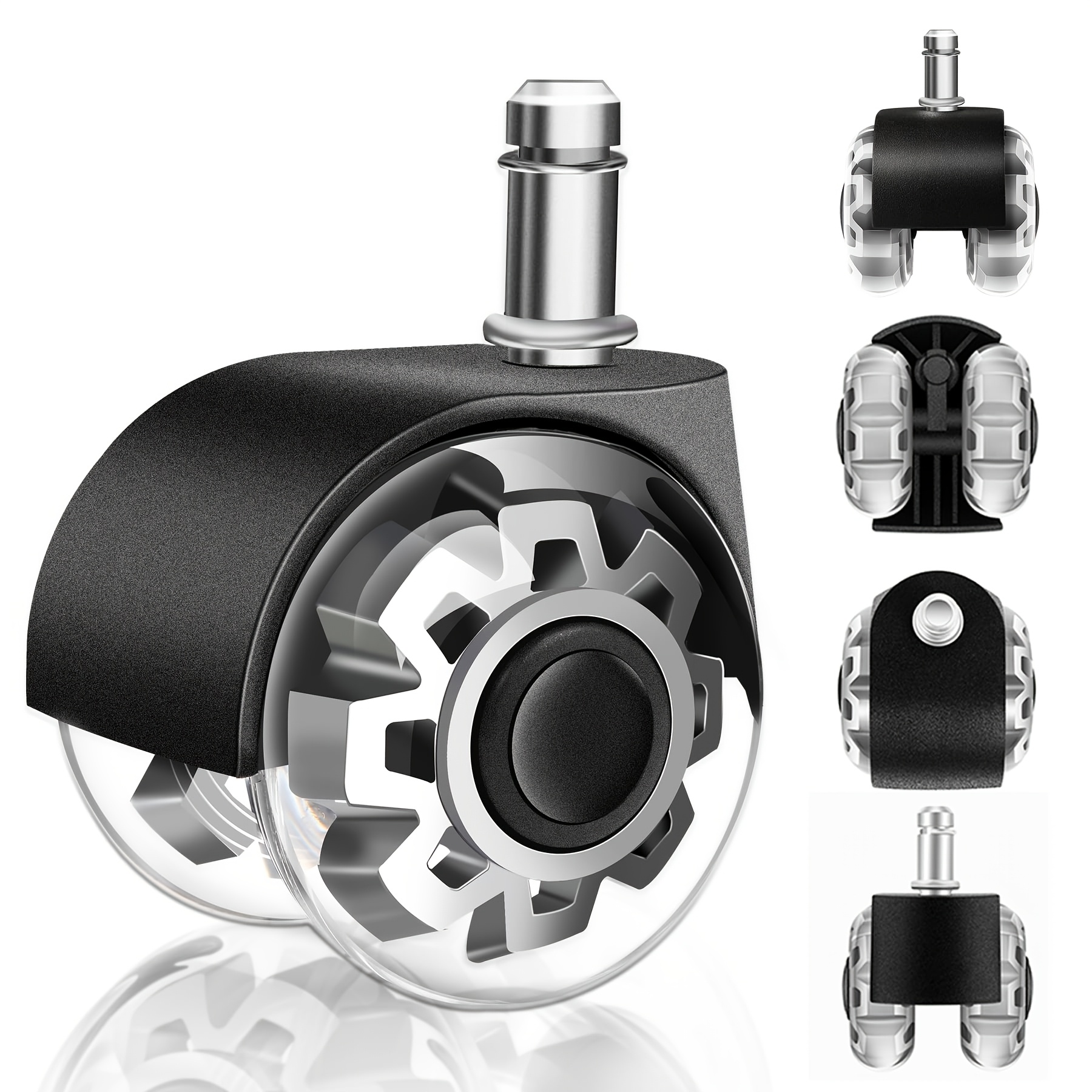 Image of Office Chair Casters 5pcs Set, 5pcs 22mm Office Chair Wheels, 360-degree Rotation Anti-scratch, Suitable For Carpet, Wood Floor, Hard Floor And Tile Office Chair Casters (10 X 22mm)