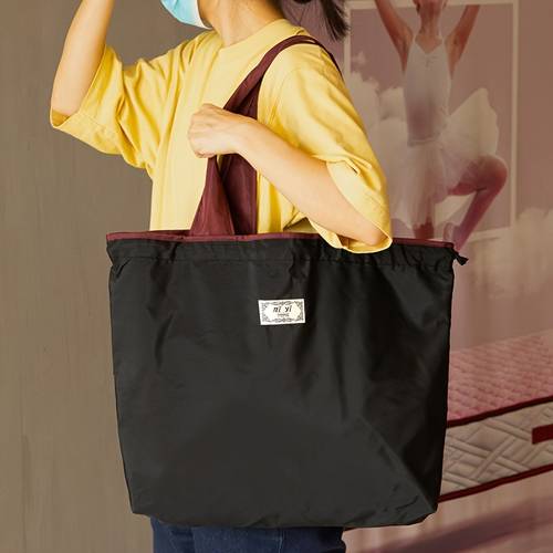 nylon supermarket shopping bag reusable grocery bags large capacity foldable grocery tote with adjustable shoulder strap leak proof design compact storage for daily use multiple colors