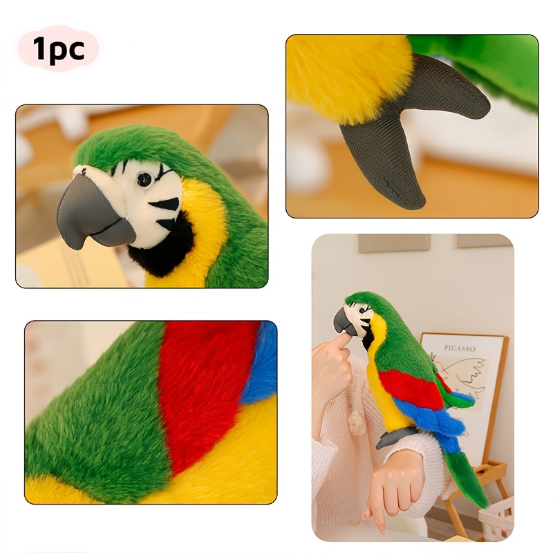 Adorable Parrot Plush Toy, Fluffy Bird Stuffed Animal