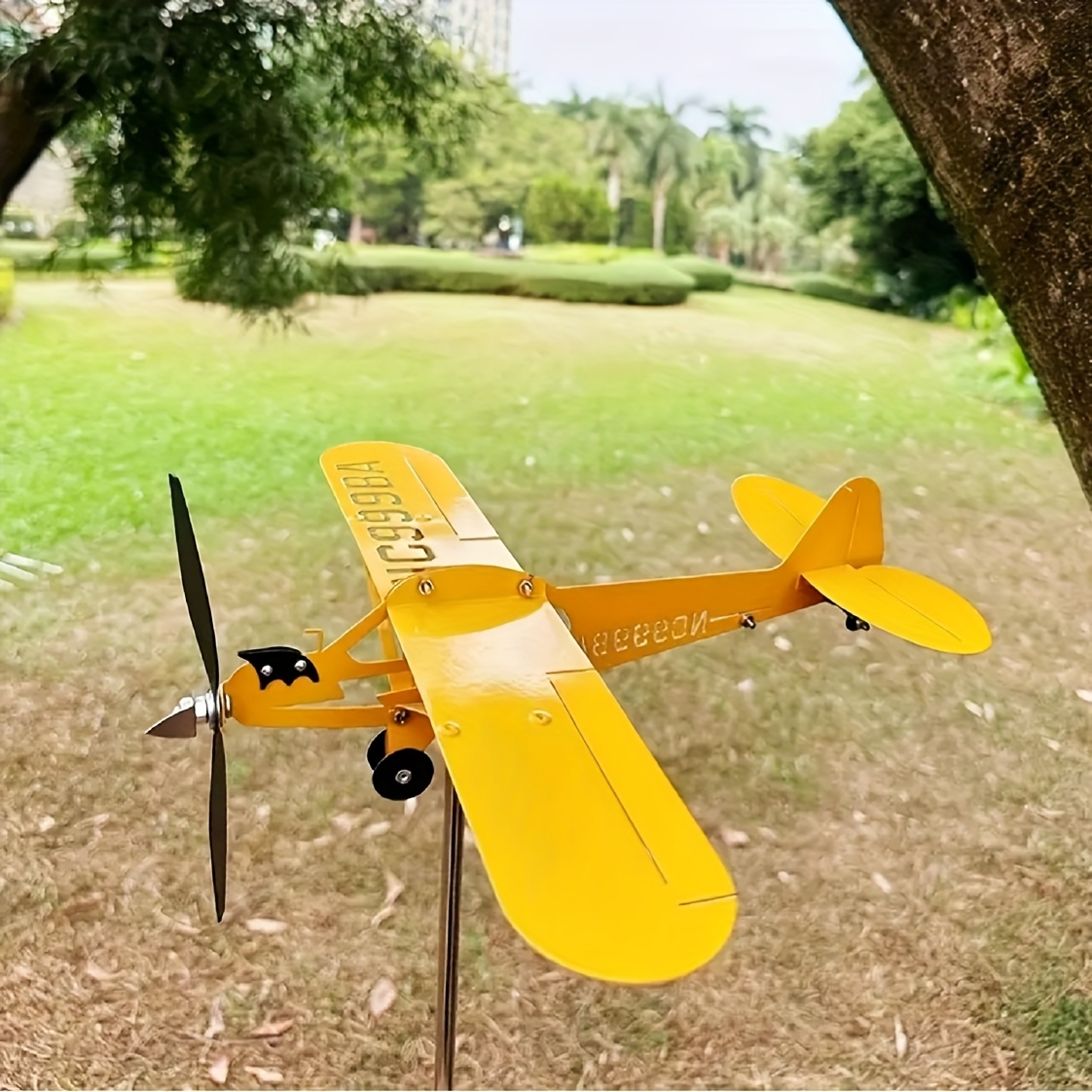 TEMU Large Vintage Metal Airplane Wind Spinner, A Collectible Sculpture That Serves As A Wind Vane, And Gifting Events. It Makes A Great Decorative