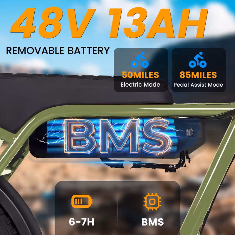 2 pack eskutes latest 2026 electric bicycle model for adults teens removable battery electric bike 16 4 tire 749w motor 48v 13ah removable battery the for gifts free phone bag and combination lock Product details 6