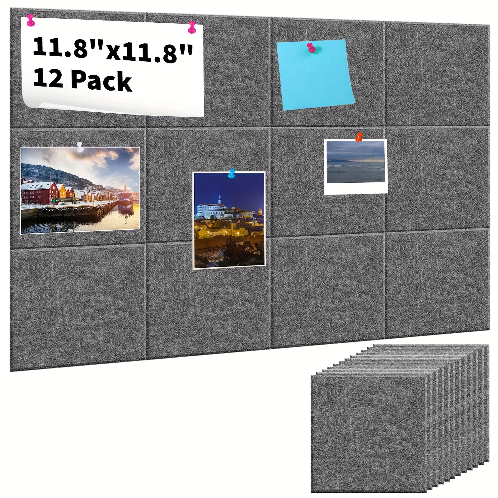 Große Faltbare Filz-Pinnwand 91,4 X 45,7 Cm – Mit 35 Rosennadeln Für Büro, Küche & Kinderzimmer