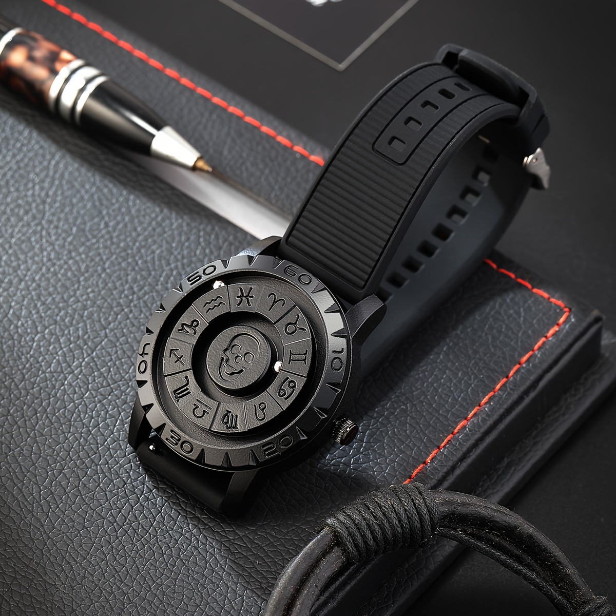 Reloj de Cuarzo para Hombres con Números Árabes Únicos, Esfera Flotante Magnética - Imagen 2