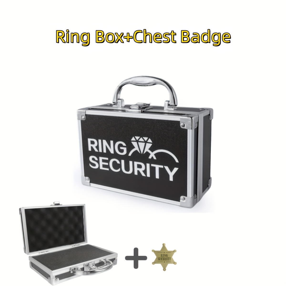 Image of Wedding Ring Gifts Box Briefcase With Badge, Aluminium Alloy Storage Case With Small Handle, Organizer For Indoor Gardening Tools & Jewelry Chests