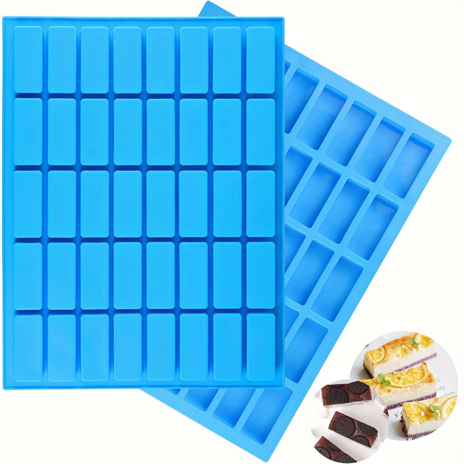 

Silicone Molds: 40 Cavity Narrow Rectangle Set For , Ganache, Bread, Brownie, Cornbread, Cheesecake, Pudding, Butter, Praline, And Ice Cube Trays - Bpa Free, Odorless, Non-stick, And Flexible