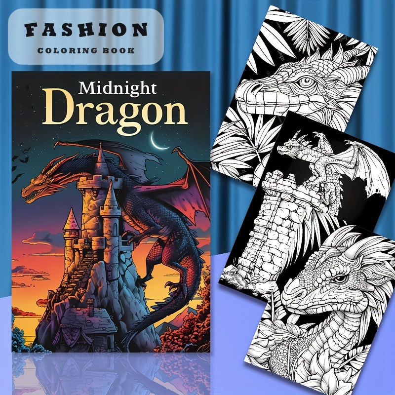 

Dragon Coloring Book - 22 Pages, Birthday & Holiday Gifts