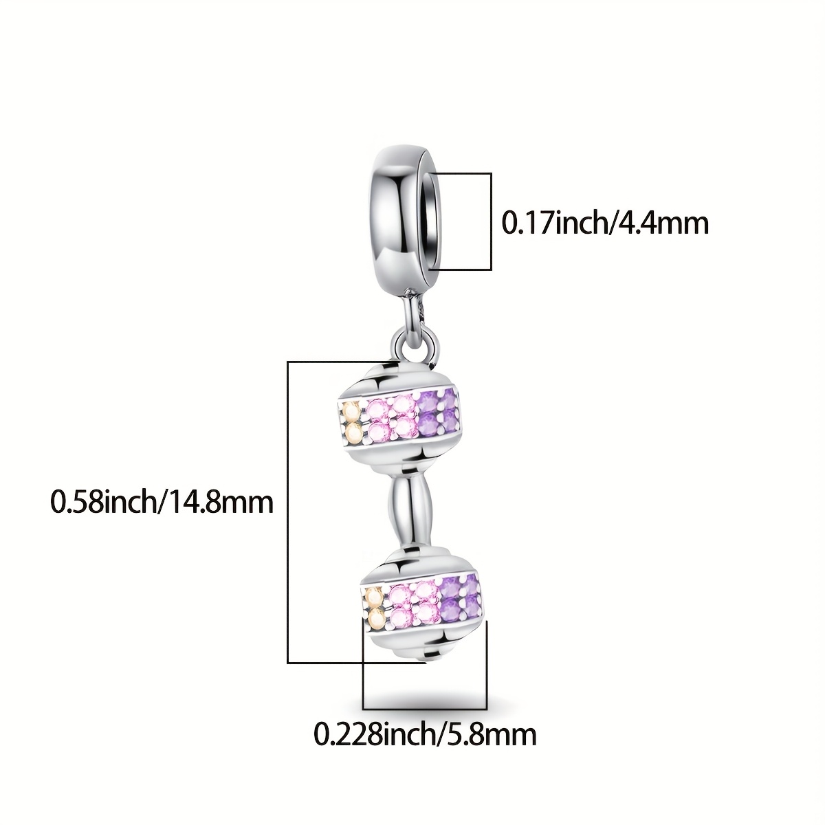 Silver Plated Dumbbell DIY Accessory Pendant Set