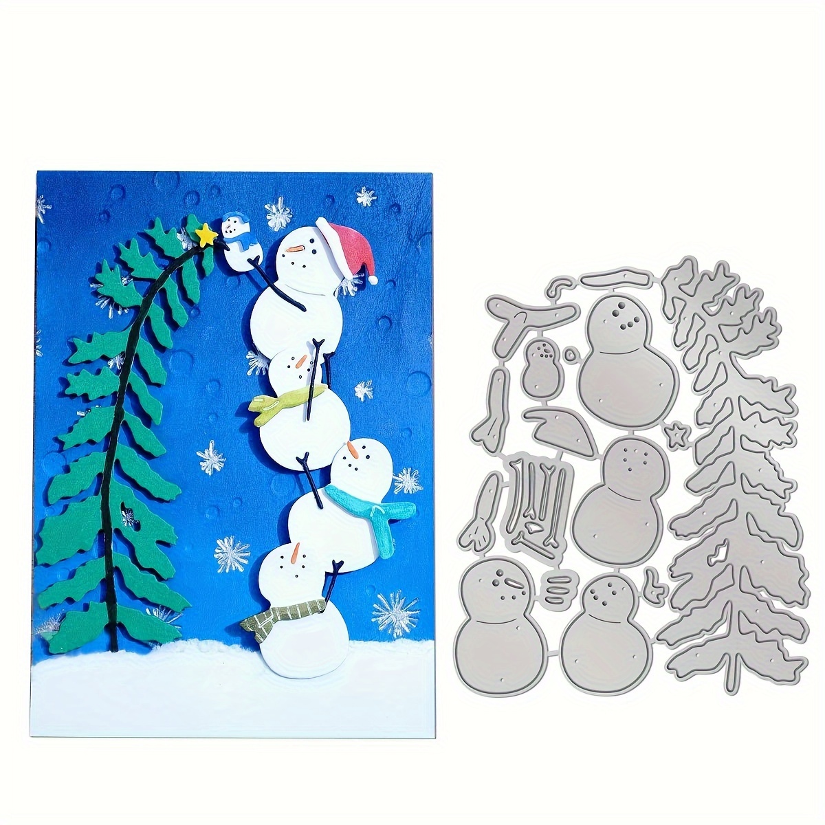 

Christmas Snowman Metal Cutting Dies ，diy Scrapbooking Album Embossing Decoration，for Diy Christmas Greeting Making Decoration