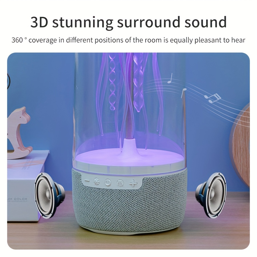 k19 colorful light jellyfish speaker imitating the movement scene of jellyfish wireless speaker support tf type c equipped with light conversion and unique ambient speaker details 2