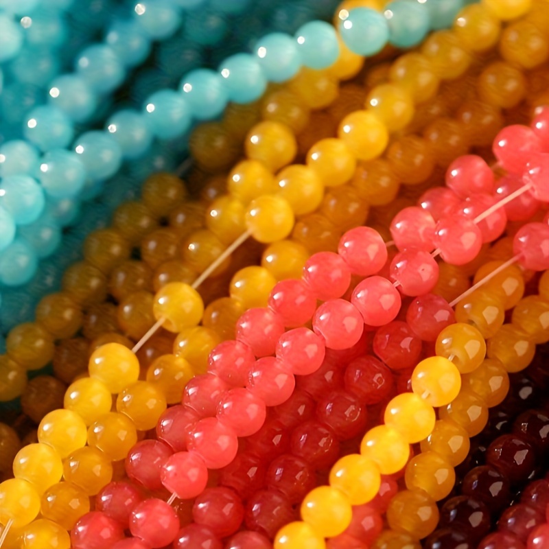 

100pc 8mm Jelly Color Glass Round Beads Handmade Diy Beaded Bracelet Necklace Loose Beads Accessories