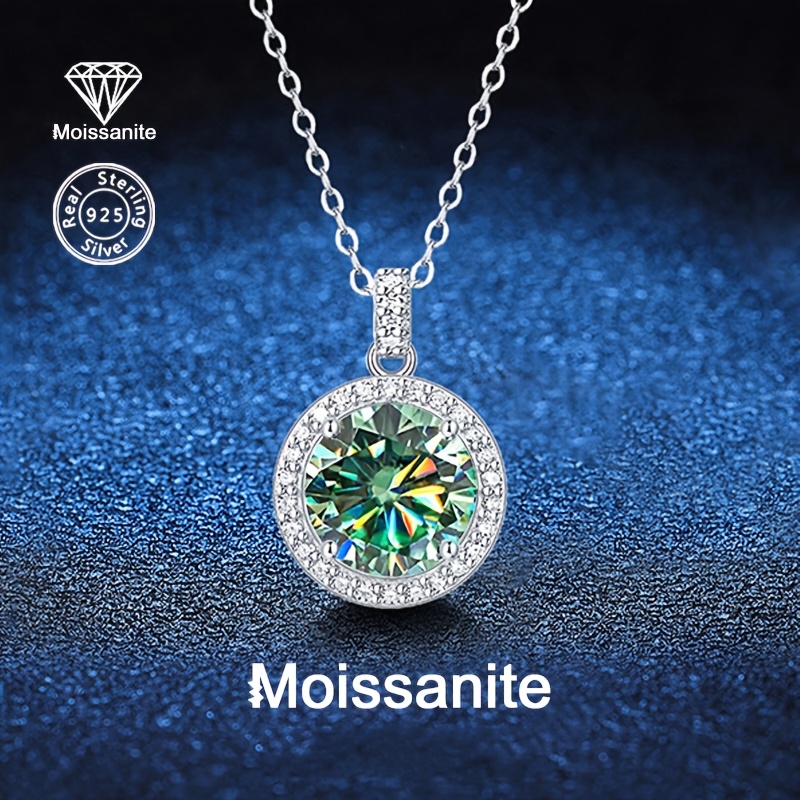 Women's 925 Sterling Silver Green Pendant Necklace