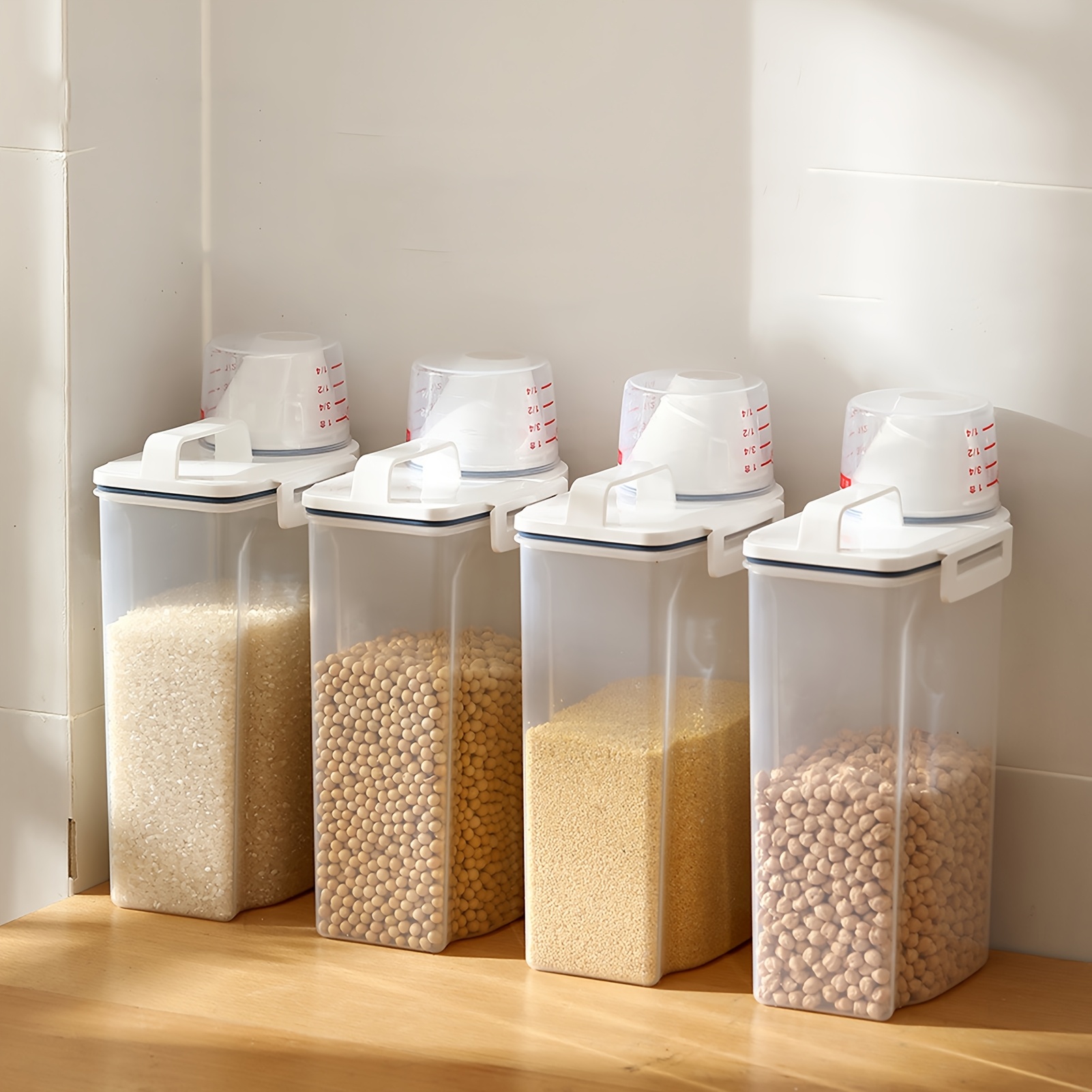 New Rice Container Cereal Storage Container, 4pcs 2.27KG